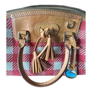 Dooney and Bourke Red Gingham Canvas Tote Bag
